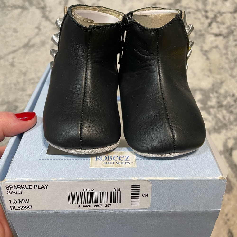 Robeez Black Sparkle Play Shoes